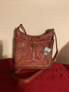 Classic Leather Crossbody Bag in Rust